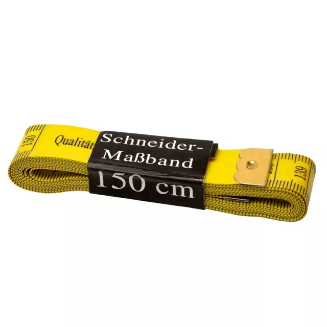 1 Schneider - Maßband / Bandmaß, 150 cm gelb, Schneidermaßband