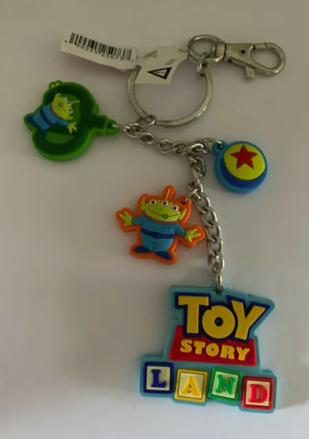 Disney Pixar Toy Story Land Key Chain Pull 4 charm Alien Pixar Ball Key Ring