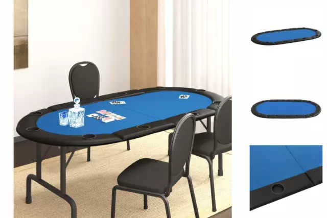 Poker-Tischauflage Klappbar 10 Spieler Blau 208x106x3 Cm