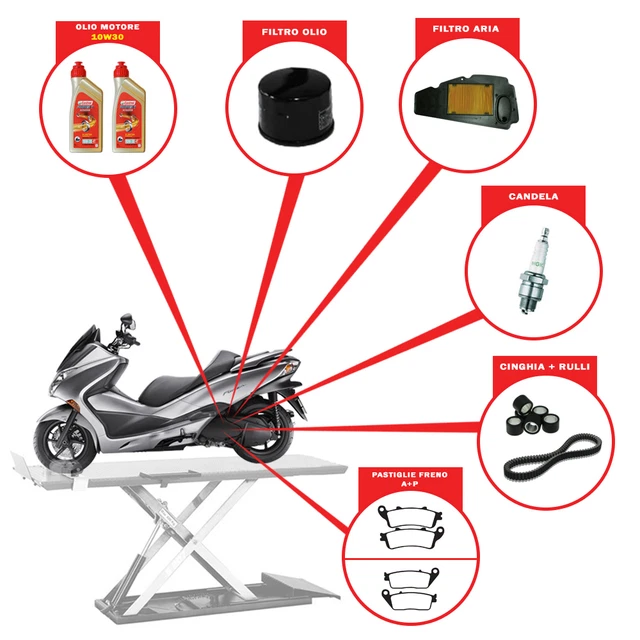 Kit De Révision Honda SH 300 (2007-2020) - Filtres, Huile 10W40, Courroie, Embrayage - Neuf