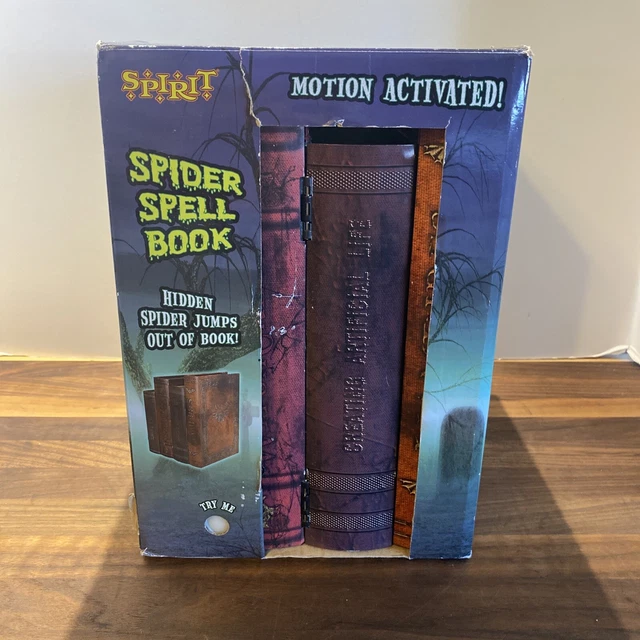 SPIRIT HALLOWEEN JUMPING Spider Spell Book Motion Activated New In Box