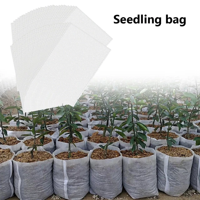 100x Biodegradable Non-woven Seedling Pots Planting Bags Nursery Plant Grow Bags 4