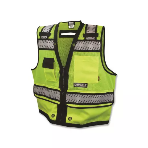 Dewalt Class 2 Heavy Duty Surveyor Vest, Large, Hi-Vis Green - 1 per EA