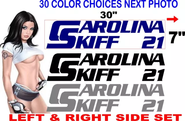Carolina Skiff 21  BOAT HULL REPLACEMENT SIDE  DECAL LOGO DECALS STICKER