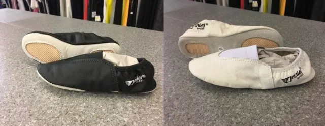 Anniel Scarpe Ginnastica Ritmica Bambina/O Danza Arti Marziali Pelle Bianco Nero