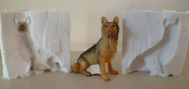 3D 6cm Sitzen Schäferhund Silikonform Für Kuchendekoration Schokolade Ton Usw