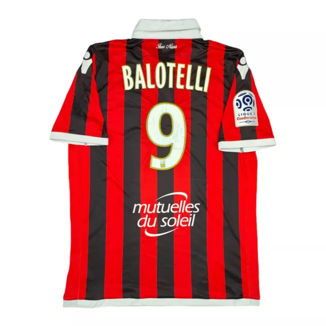 MAGLIA ogc nizza nice macron balotelli XL 2017-18 SHIRT SIGNED MAILLOT FOOTBALL