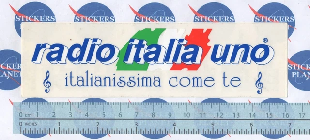 Autocollant Vintage Radio Italia - Solo Musica Italiana - Années 80 - Original