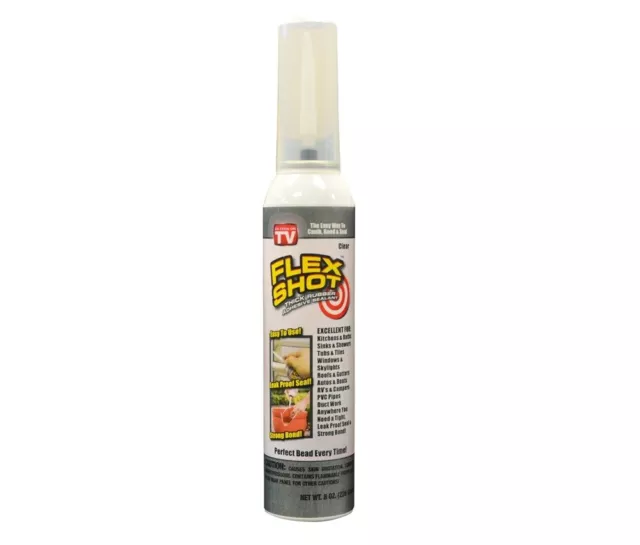 Flex Shot FSH8C-4 Rubber Sealant, 8 Oz, Clear