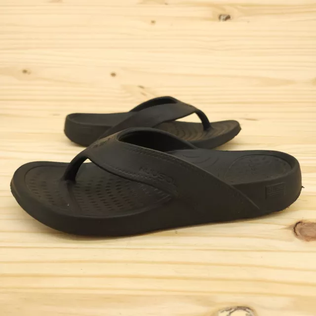 Nuusol Women's Flip Flops Sz 7 Black Thong Comfort Slip On Sandals Shoes