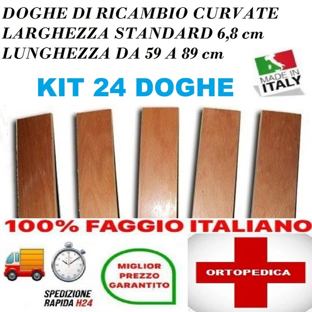 KIT24 doghe DI RICAMBIO PER RETI LETTO IN LEGNO -TUTTE LE MISURE-LARGHEZZA 6.8cm