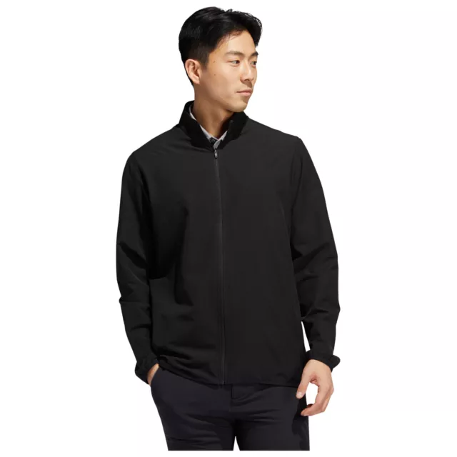 adidas Mens Core Wind Jacket Black Golf Full Zip Water Repellent Lightweight Top