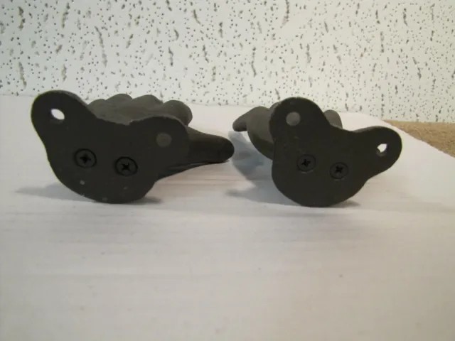 Pair Of Cast Iron Hand Hooks Hangers New Architectural Bath Kitchen Display 3