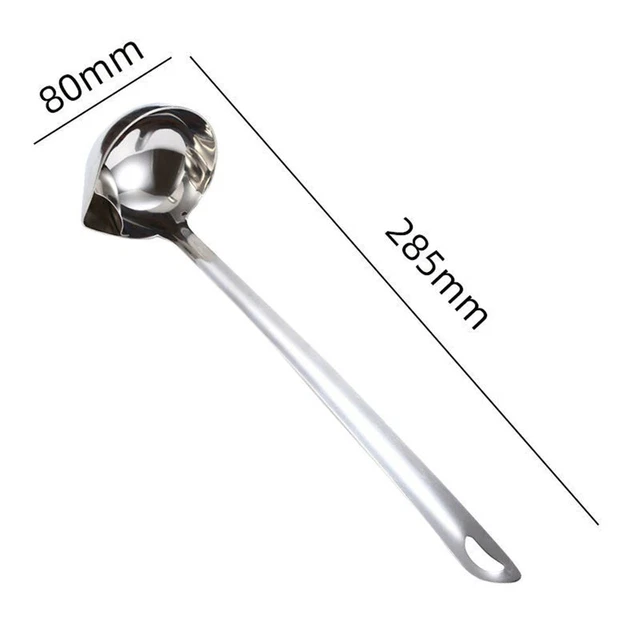 STAINLESS STEEL SOUP Fat Oil Separator Ladle Skimmer Filter Long Handle