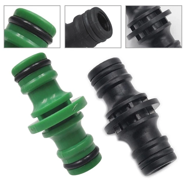 2 Way Garden Hose Connector Joiner Coupler Watering Water Pipe Tap Male Black