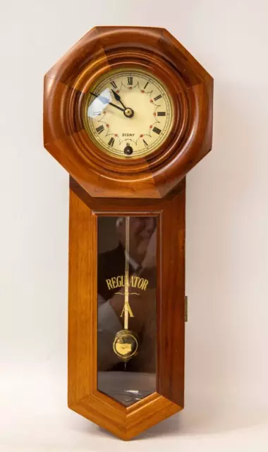 Korean 31 Day Regulator A Wooden Long Case Wall Mounted Clock,With Key