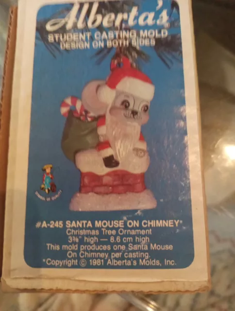 alberta student casting molds #A-245 Santa Mouse On Chimney