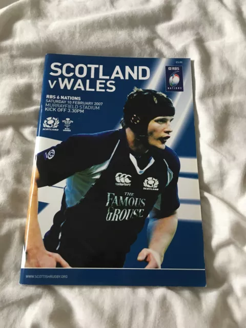 2007 Scotland V Wales Six Nations International Rugby Union Programme Vgc