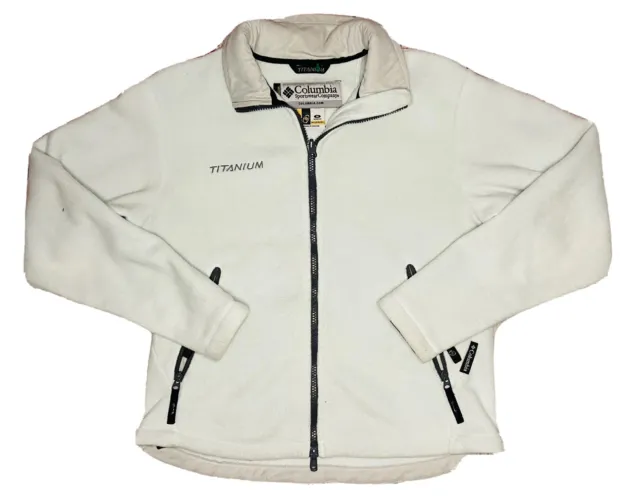 Columbia Titanium Interchange Women's Off-White Full-Zip Fleece Winter Jacket; M