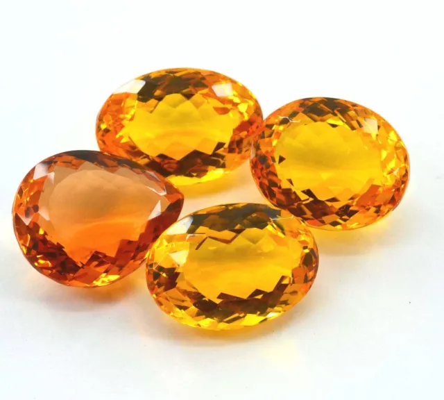 297Ct 4 Pcs +Certified Natural Brazilian Yellow Color Topaz Lot Mix Cut Gemstone