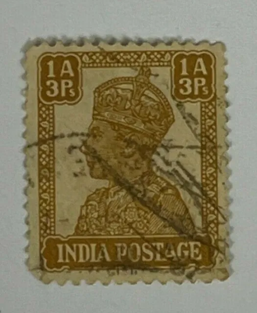 British India 1a 3r Stamp - KGVI King George VI (Used Hinged) X22
