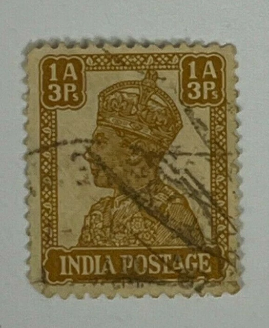 British India 1a 3r Stamp - KGVI King George VI (Used Hinged) X22