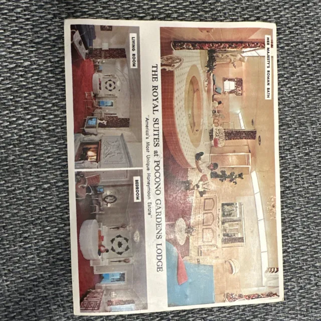The Royal Suites at Pocono Gardens Lodge 1960’s Giant Postcard