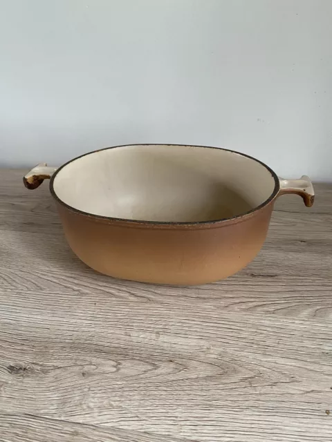 Le Creuset FRANCE Cocotte EN Fonte OVALE N°21 MARRON Vintage