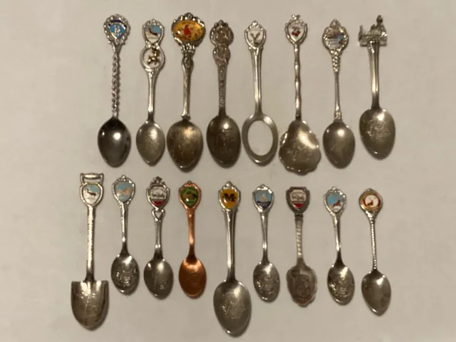 Michigan Cities & State Collectible Souvenir Spoons - Lot of 17 - 1980's U of M
