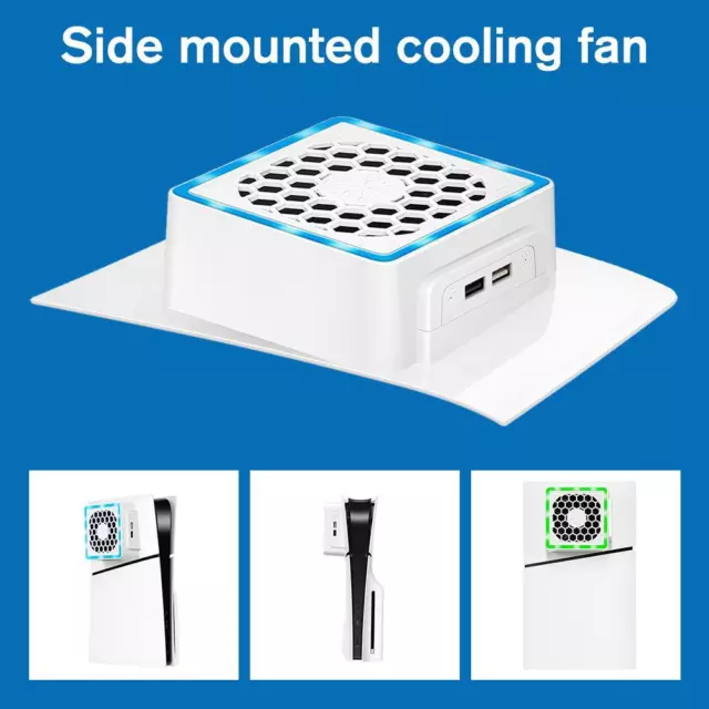 Side Mounted Cooling Fan For PS5 Slim Host Cooling Side Mounted Fan Heat Si W4D4