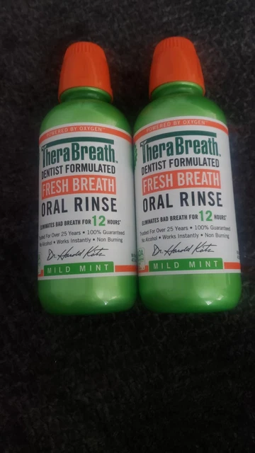 TheraBreath Fresh Breath Oral Rinse Mild Mint 16oz NEW SEALED x 2 PACK 11/25 TheraBreath Fresh Breath Oral Rinse Mild Mint 16oz NEW SEALED x 2 PACK 11/25