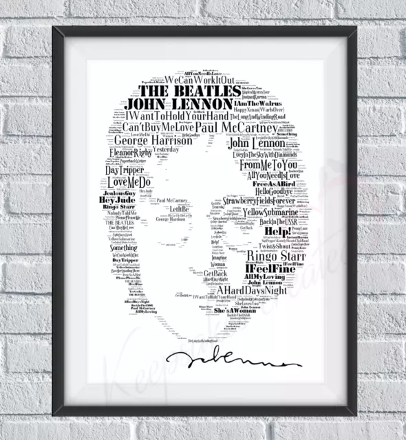 John Lennon Imagine tribute Beatles songs Memorabilia/Collectable/Gift signed