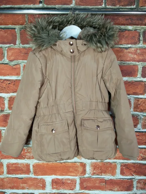 Girls Coat Age 5-6 Years John Lewis Padded Jacket Faux Fur Lined Winter 116Cm
