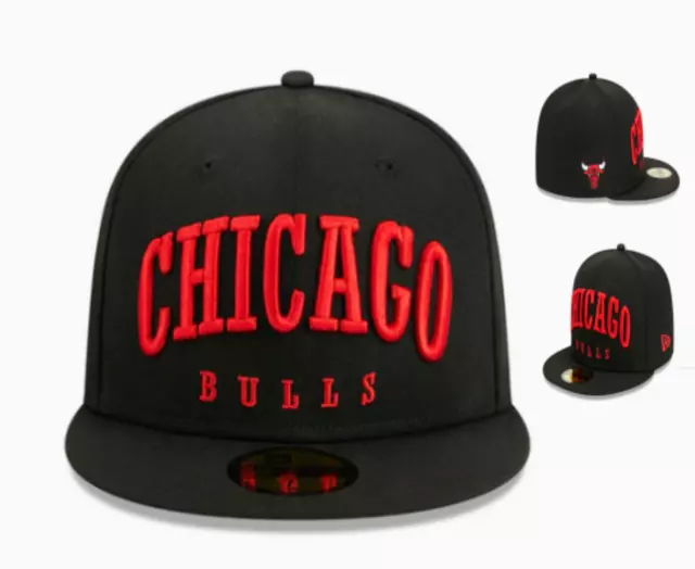 Chicago Bulls Snapback Hat Adjustable Fit Cap Black Free Fast Shipping