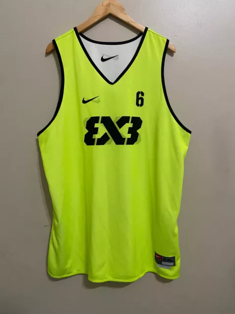 Rare!!! Green Nike FIBA Team 3x3 Reversible AR0651-013 Basketball Jersey 3XL