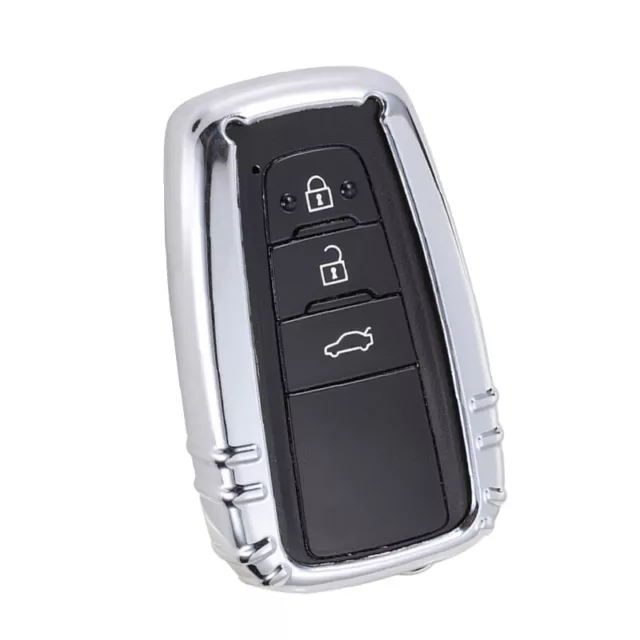 Silver TPU Car Remote Smart Key Case Cover Fit For Toyota Camry CHR Prius GT86 2