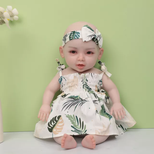 Anzi 14"Real Reborn Baby Doll Lifelike Girl Infant Full Body Silicone Real Touch