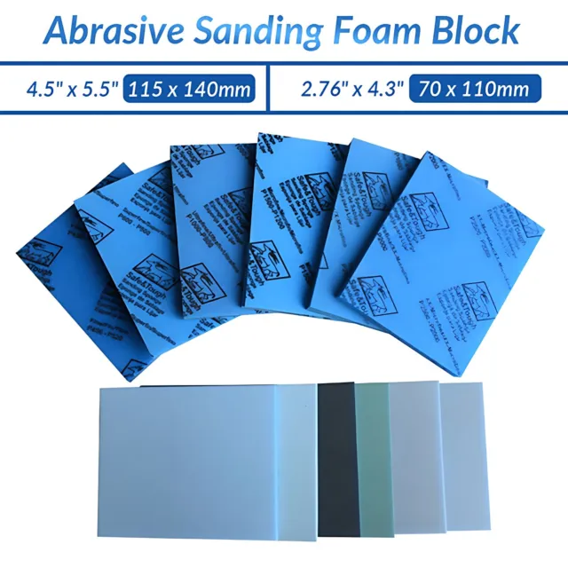 Abrasive Sanding Foam Block Dry & Wet Sandpaper Sponge Pads 4.5"x5.5" 2.76"x4.3"