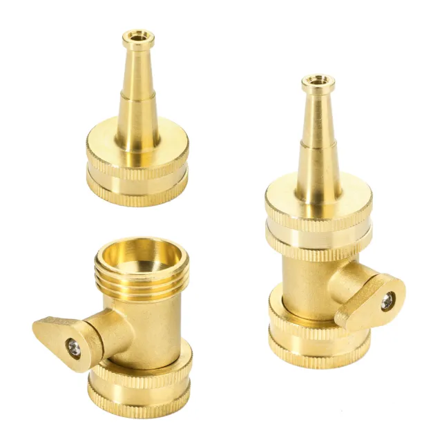 Brass High Pressure Hose Jet Nozzle with Hose Shutoff Valve 3/4In Connector
