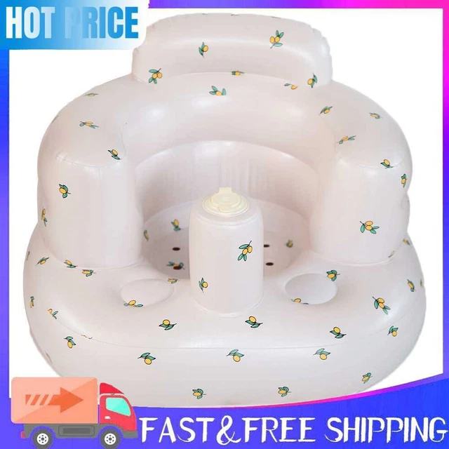 PVC Bathroom Baby Sofa Learning to Sit Infant Inflatable Seat (Olive Fruit)