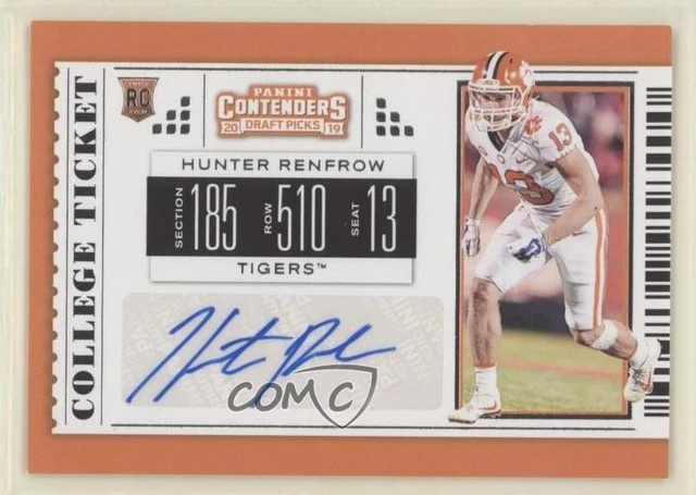 2019 Panini Contenders Draft Picks College Ticket Hunter Renfrow Rookie Auto RC