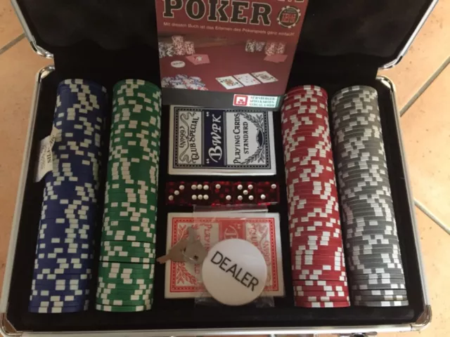 Pokerkoffer Texas Hold'em Pokerchips Pokerkarten Pokerspiel Pokerset