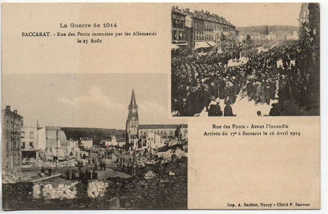BACCARAT - Meurthe et Moselle - CPA 54 - la rue des ponts - Arrivée du 17eme