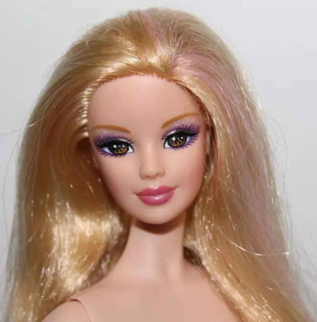 Barbie Doll Nude OOAK Rebodied Model Muse Blonde Brown Eyes Painted Nails NEW