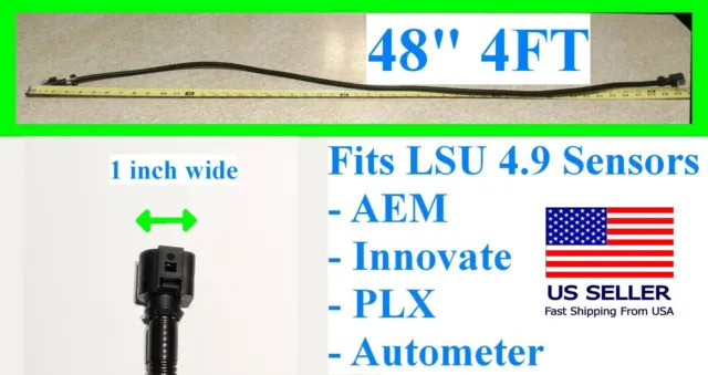 4FT 48" LSU4.9 fit Bosch AEM WBO2 Wideband O2 Sensor Extension Harness LSU 4.9