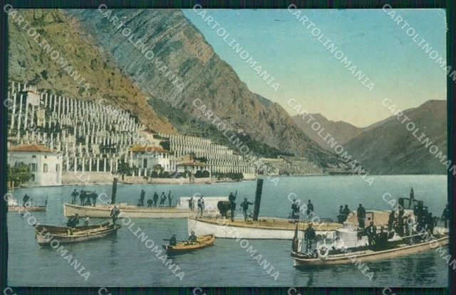 Brescia Limone Lago di Garda Barche cartolina QT4760