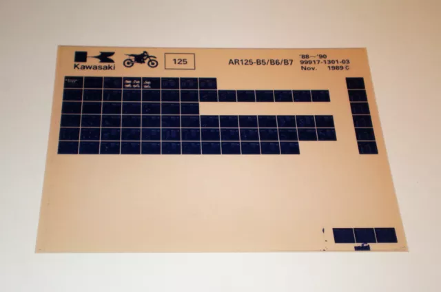 Microfich spare parts catalog Kawasaki AR 125 B5 / B6 / B7 model 1988-1990 11/1989