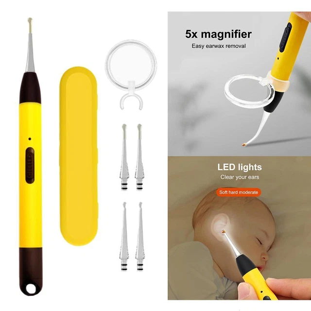 Outil De Retrait De Cire De Nettoyant D'oreille De Lampe De Poche LED USB +