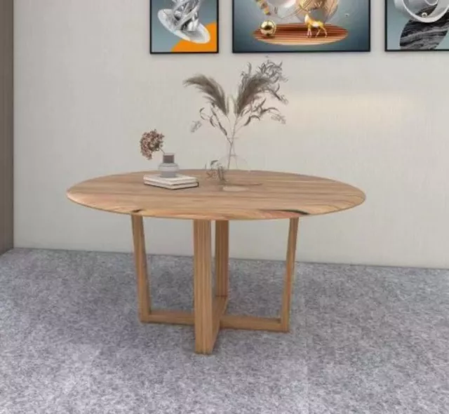 Tamworth Solid Marri Timber Round Dining Table  Natural 160 Cm.