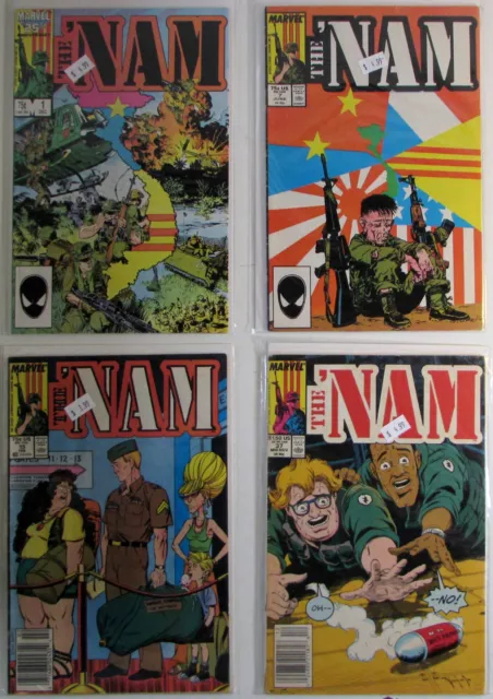 The 'Nam Lot of 4 #1,7,15,37 Marvel Comics (1986) VF 1st Print Comic Books